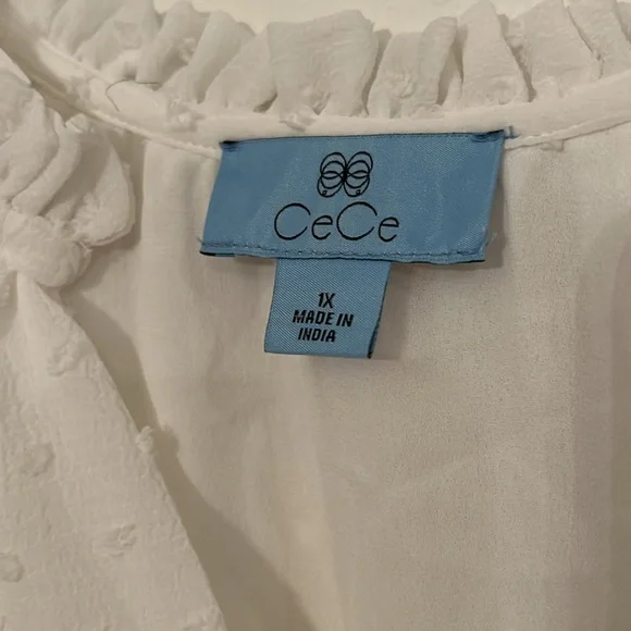 🎈3/$25🎈NWT CeCe Clip Dot Ruffled Shift Dress - Picture 7 of 11